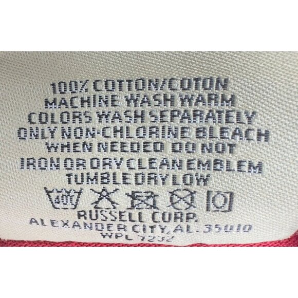 Russell Athletic NFL Cougars  Mock Neck Shirt Men M Red Long Sleeve Embroidered - Picture 11 of 11